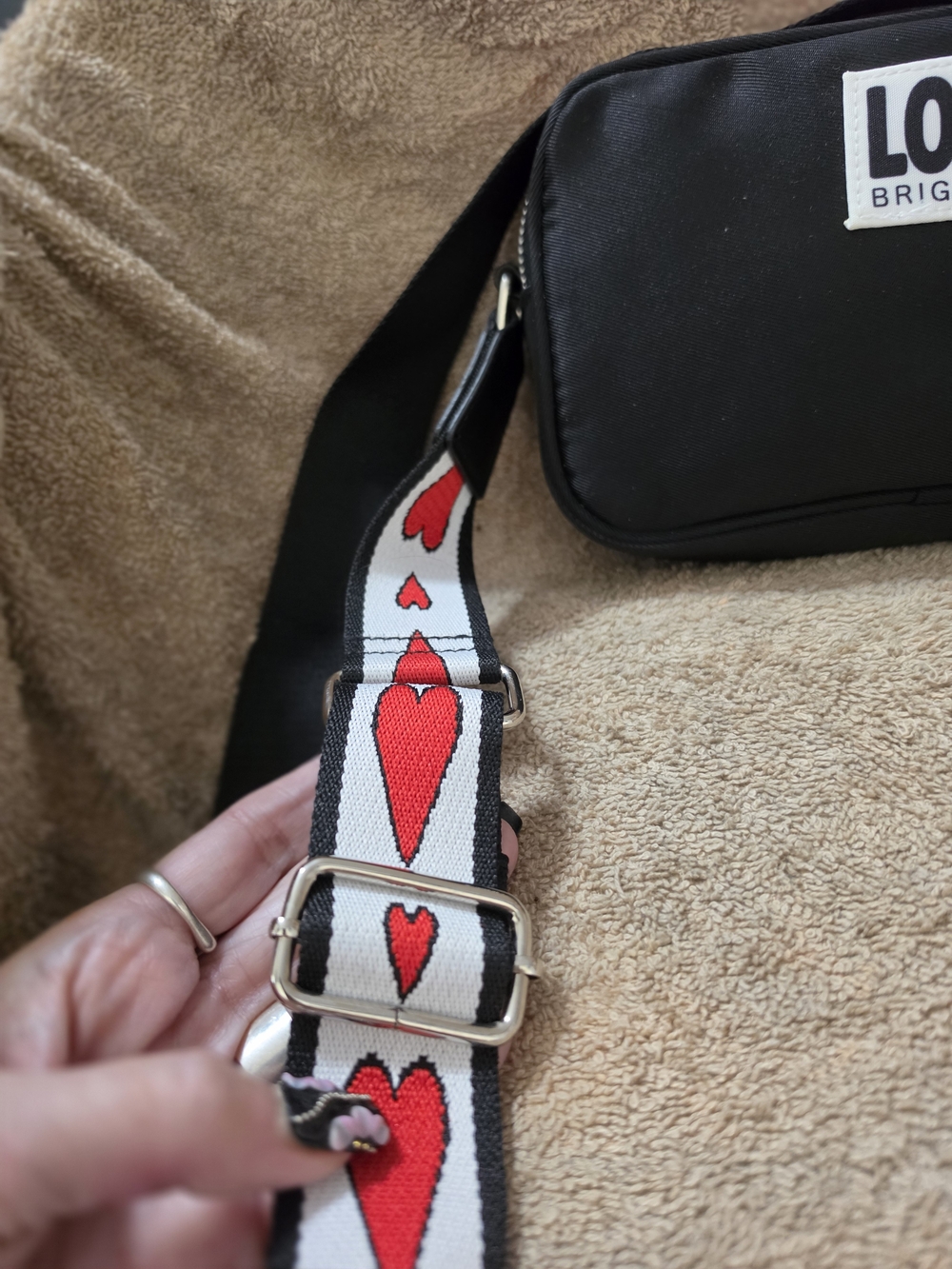 Brighton Love Essentials Black Crossbody Bag with Heart Strap - Picture 4 of 13